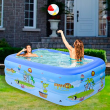 Load image into Gallery viewer, Family Inflatable Swimming Pool Three-layer Printing, Above Ground PVC Outdoor Ocean Toy Pool for Kids, Babies, Adults, 59\&#39;\&#39;W*43\&#39;\&#39;D*19.5‘’H

