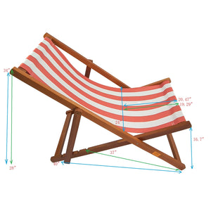 Outdoor/ beach /swimming pool /populus wood sling chair  Orange Stripe （color:Orange ）