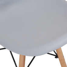 Load image into Gallery viewer, Light Gray simple fashion leisure plastic chair environmental protection PP material thickened seat surface solid wood leg dressing stool restaurant outdoor cafe chair set of 1
