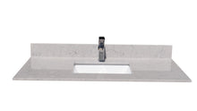 Load image into Gallery viewer, Montary 43 inches bathroom stone vanity top calacatta gray engineered marble color with undermount ceramic sink and single faucet hole with backsplash
