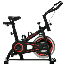 Load image into Gallery viewer, Movable Indoor Cycling Bike with LCD Monitor,Ipad Mount for Home Cardio Gym Machine,Home Use,Red
