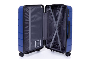 Hardshell Suitcase Spinner Wheels PP Luggage Sets Lightweight Suitcase with TSA Lock,3-Piece Set (20/24/28) ,Navy