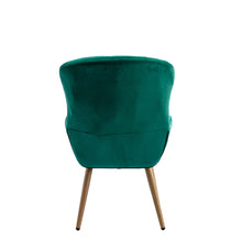 Load image into Gallery viewer, Hengming Accent Chair Modern Tufted Button Wingback Vanity Chair with Arms Upholstered Tall Back Desk Chair with Metal Legs for Living Room Bedroom Waiting Room(Green)
