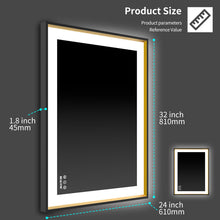 Load image into Gallery viewer, Bathroom Mirror with LED Lights Wall Mounted Anti-Fog Memory Dimmable Touch Sensor Horizontal/Vertical Warm White/Daylight LightsHorizontal/Vertical
