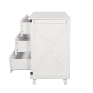Modern Bedroom Nightstand with 3 Drawers Storage , White