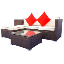Load image into Gallery viewer, 3 Piece Patio Sectional Wicker Rattan Outdoor Furniture Sofa Set
