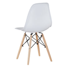 Load image into Gallery viewer, White simple fashion leisure plastic chair environmental protection PP material thickened seat surface solid wood leg dressing stool restaurant outdoor cafe chair set of 1
