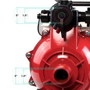 ZEMANOR Gas Water Pump 7HP Transfer 1.5'' Irrigation Fire Fighting Hi-Flow