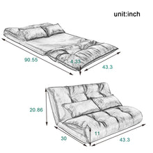 Load image into Gallery viewer, Orisfur. Lazy Sofa Adjustable Folding Futon Sofa Video Gaming Sofa with Two Pillows
