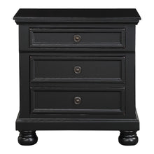 Load image into Gallery viewer, Bedroom Furniture Black Finish Bun Feet Nightstand with Hidden Drawer Casual Transitional Bed Side Table
