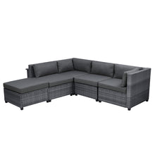 Load image into Gallery viewer, U_Style 8 Piece Rattan Sectional Seating Group with Cushions, Patio Furniture Sets, Outdoor Wicker Sectional
