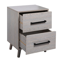 Load image into Gallery viewer, Modern Wood Nightstand with 2 Drawers and Solid Wood Legs, 2PCS
