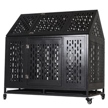 Load image into Gallery viewer, Heavy Duty Dog Crate Cage Kennel Strong Metal Frame Kennel Durable Indoor &amp; Outdoor Kennel for Large Dogs, Easy to Assemble and Move with Four Wheels
