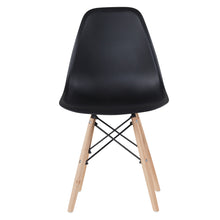 Load image into Gallery viewer, Black simple fashion leisure plastic chair environmental protection PP material thickened seat surface solid wood leg dressing stool restaurant outdoor cafe chair set of 2
