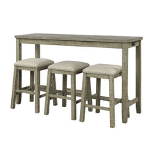 Load image into Gallery viewer, TOPMAX 4 Pieces Counter Height Table with Fabric Padded Stools,Rustic Bar Dining Set with Socket,Gray Green
