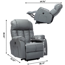 Load image into Gallery viewer, Electric Power Lift Recliner Sofa Chair with Adjustable Head Rest for Elderly, Infinite Position, PU Leather, Side Pocket, USB Port for Living Room
