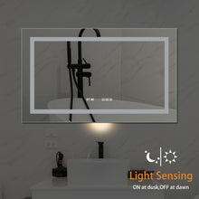 Load image into Gallery viewer, LED Bathroom Vanity Mirror, 40 x 24 inch, Anti Fog, Night Light, Time,Temperature,Dimmable,Color Temper 3000K-6400K,90+ CRI,Horizontal Wall Mounted Only
