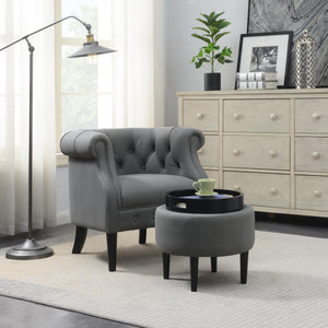 Accent Chair with storage Ottoman Set