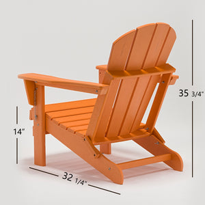 Classic Solid All-weather Folding Plastic Adirondack Chair