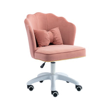 Load image into Gallery viewer, Hengming Desk Chair Fabric Task Chair Home Office Chair Adjustable Swivel Rolling Vanity Chair with Wheels for Adults Teens Bedroom Study Room, Pink
