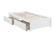 Load image into Gallery viewer, Twin Bed with 2 Drawers, Solid Wood, No Box Spring Needed ，White

