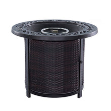 Load image into Gallery viewer, Round Firepit Table with Wicker Base

