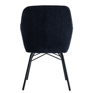 Hengming Dining Chairs, Modern Dining Room Chair  Tufted Accent Chair with Metal Legs for Living Room(Dark Blue)