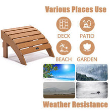 Load image into Gallery viewer, TALE Adirondack Ottoman Footstool All-Weather and Fade-Resistant Plastic Wood for Lawn Outdoor Patio Deck Garden Porch Lawn Furniture Brown
