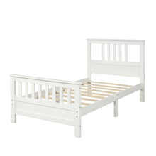 Load image into Gallery viewer, Wood Platform Bed with Headboard and Footboard, Twin (White)
