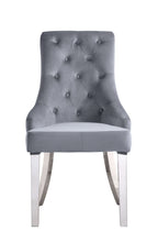 Load image into Gallery viewer, ACME Satinka Side Chair, Gray Fabric &amp; Mirrored Silver Finish 68264
