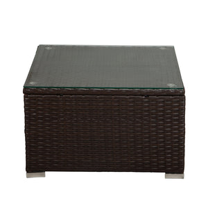 Beefurni Outdoor Garden Patio Furniture 6-Piece Brown PE Rattan Wicker Sectional Beige Cushioned Sofa Sets