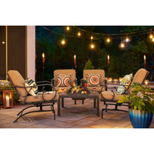 Load image into Gallery viewer, LAUSIANT Home 5 Piece Luxury Outdoor Furniture Conversation Set,Patio Rocking Chairs with Fire Table Pits,Bistro Sets for Balcony Yard Garden，Weight Capacity 350Lbs
