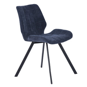 Fabric Dining Chairs, Dark Blue (Set of 2)