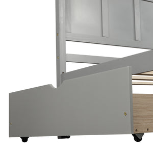 Platform Storage Bed, 2 drawers with wheels, Twin Size Frame, Gray (New SKU: WF283062AAE)