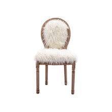 Load image into Gallery viewer, HengMing Faux Fur  French Dining  Chair with rubber legs,Set of 2

