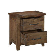 Load image into Gallery viewer, Classic Transitional Design Nightstand Burnished Finish Solid Rubberwood Bedroom Side Table Rustic Look Furniture
