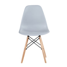 Load image into Gallery viewer, Light Gray simple fashion leisure plastic chair environmental protection PP material thickened seat surface solid wood leg dressing stool restaurant outdoor cafe chair set of 1
