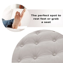 Load image into Gallery viewer, [New] 29.5&quot;Wide Classic Button Tufted Velvet Round Ottoman Living Room Footrest Without Storage
