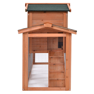 TOPMAX Rabbit Hutch Wood House Pet Cage Chicken Coop for Small Animals, Natural Wood