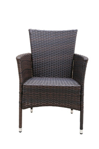 2pcs Patio Rattan Armchair Seat with Removable Cushions