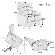 Load image into Gallery viewer, Orisfur. Power Lift Chair Soft Fabric Upholstery Recliner Living Room Sofa Chair with Remote Control
