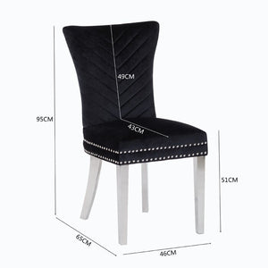 Eva chair with stainless steel legs Black