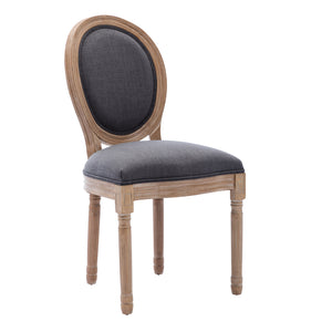 HengMing Upholstered Fabrice French Dining  Chair with rubber legs,Set of 2