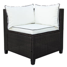 Load image into Gallery viewer, U-style Quality Rattan Wicker Patio Set, U-Shape Sectional Outdoor Furniture Set with Cushions and Accent Pillows
