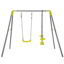 Load image into Gallery viewer, 2 in 1 Metal Swing Set for Backyard, Heavy Duty A-Frame, Height Adjustment
