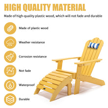 Load image into Gallery viewer, TALE Adirondack Ottoman Footstool All-Weather and Fade-Resistant Plastic Wood for Lawn Outdoor Patio Deck Garden Porch Lawn Furniture Yellow
