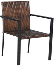 Load image into Gallery viewer, Dark Brown Patio Outdoor Furniture Conversation Sets With Porch Chairs Set Of 2 Chairs?áWicker Bistro Set
