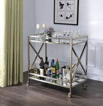 Load image into Gallery viewer, ACME Kristensen Serving Cart, Antique Gold &amp; Mirror 98352

