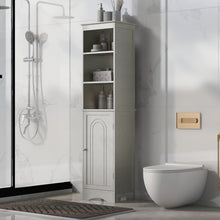 Load image into Gallery viewer, Tall Bathroom Cabinet, Freestanding Storage Cabinet with Door, MDF Board, Adjustable Shelf, Grey
