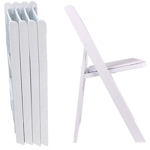 BTExpert Resin Folding Chair Vinyl Padded Seat Indoor Outdoor lightweight Set for Home Event Party Picnic Kitchen Dining Church School Weddings White Set of 20